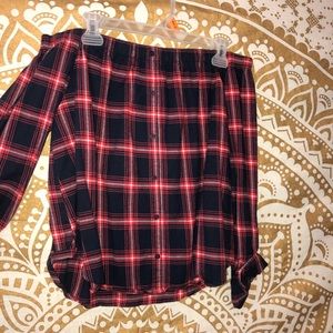 Off The Shoulder Flannel